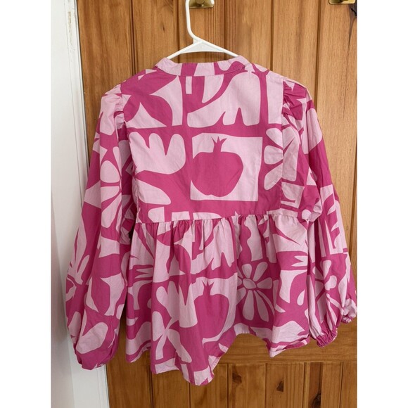 Tuckernuck | Oliphant Balloon Sleeve Blouse Twiggy Pink Size S - Picture 2 of 6